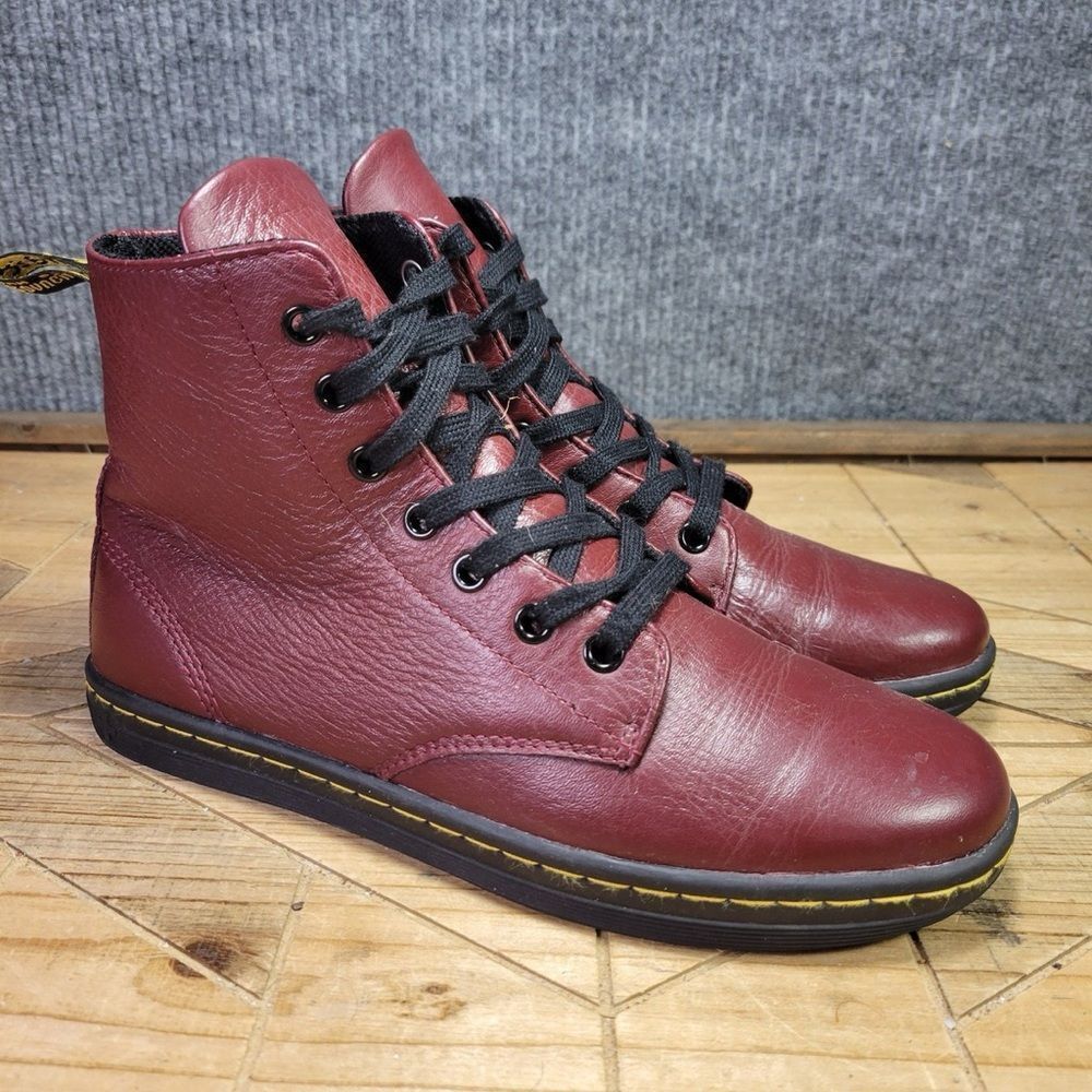 Dr. Marten Leyton Women's 10 Oxblood Red/Burgundy Combat Leather Boots Casual